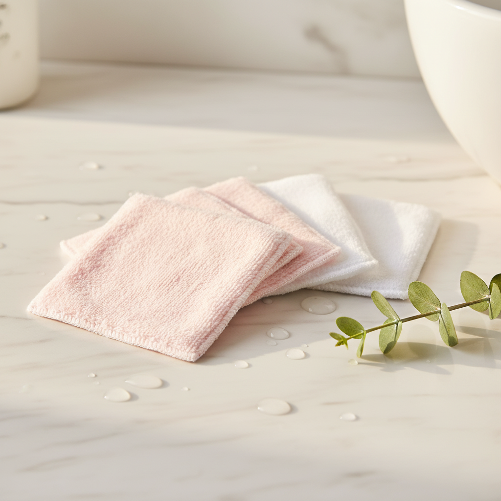 multiples lingettes blanche et rose