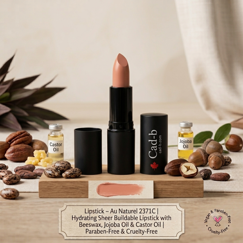 Lipstick – Au Naturel 2371C | Hydrating Sheer Buildable Lipstick with Beeswax, Jojoba Oil & Castor Oil | Paraben-Free & Cruelty-Free