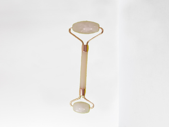 Roller pierre quartz rose pour massage facial-0