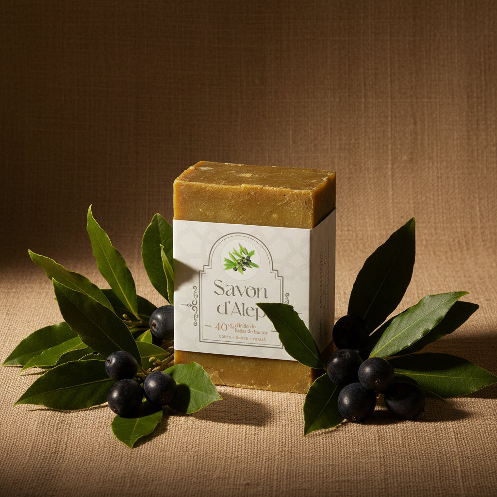 Savon d'Alep à l'huile de baies de laurier (40%) 200g-0