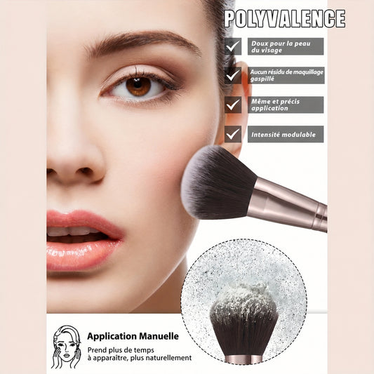 Kit de 55 accessoires de maquillage avec pinceaux et éponges – Coloris café